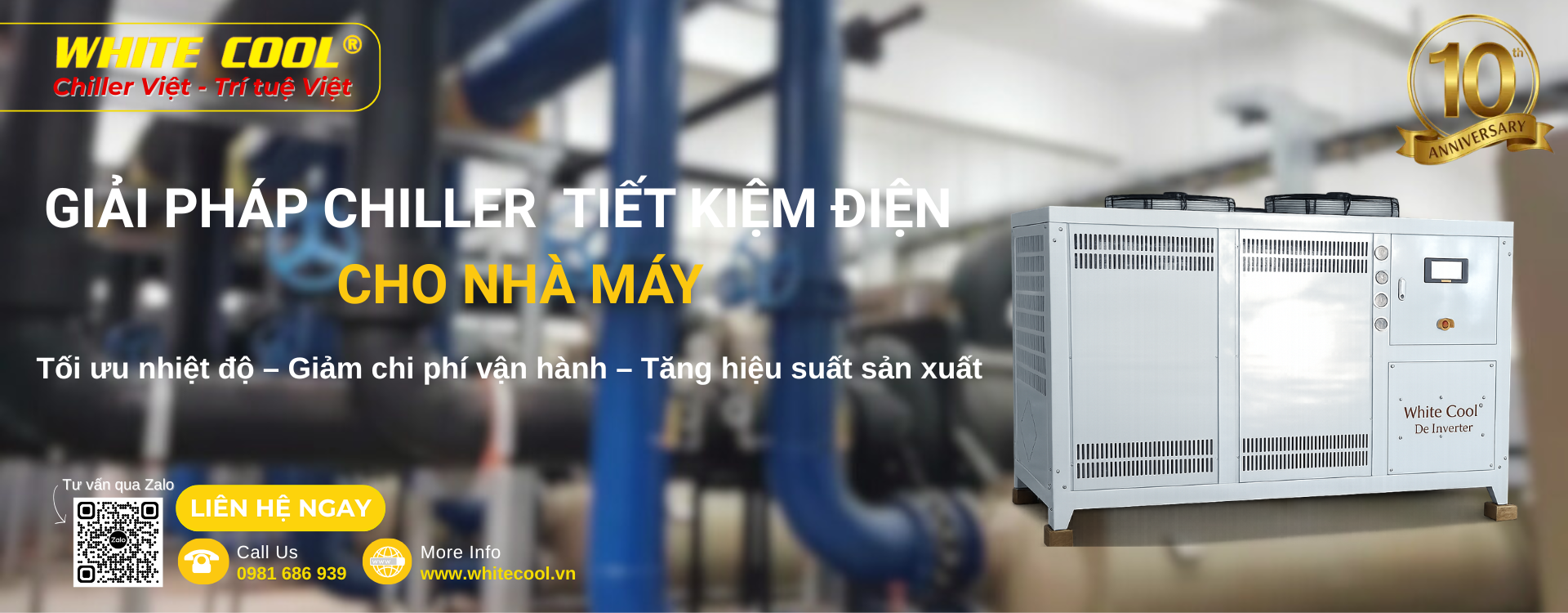 Giải pháp chiller tiết kiệm điện cho nhà máy