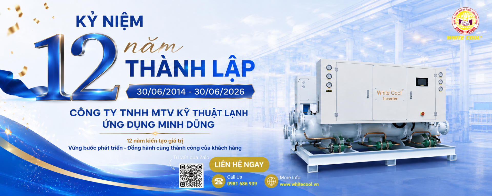 Banner kỷ niệm 12 năm thành lập Công Ty