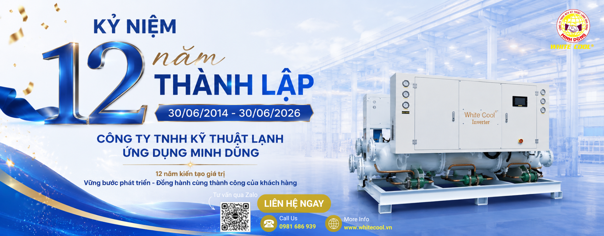 Banner kỷ niệm 12 năm thành lập Công Ty