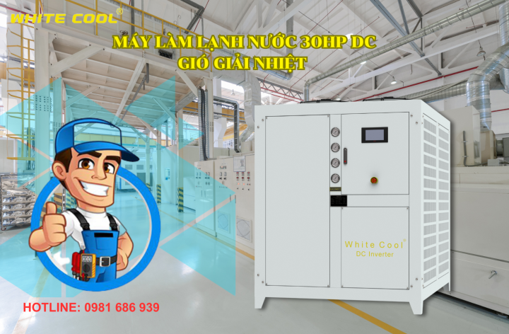 CUNG CẤP MÁY LÀM LẠNH NƯỚC CHILLER 30HP DC CHO CÔNG TY TNHH THƯƠNG MẠI DỊCH VỤ CƠ ĐIỆN LẠNH TÂM ĐỨC